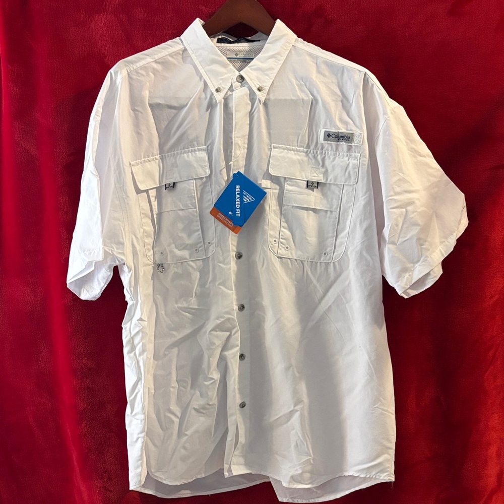 Columbia Men's Classic White Button Down Shirt